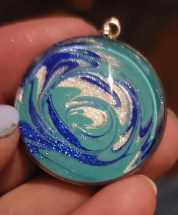 Wearable Art Pendant with Shimmer