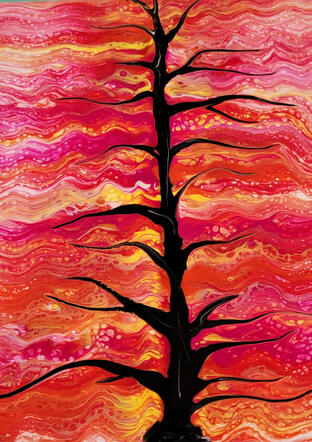 Tree Swipe in Sea at Sunrise